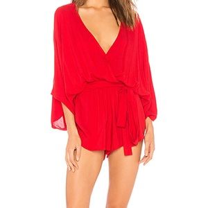 Indah Red Romper